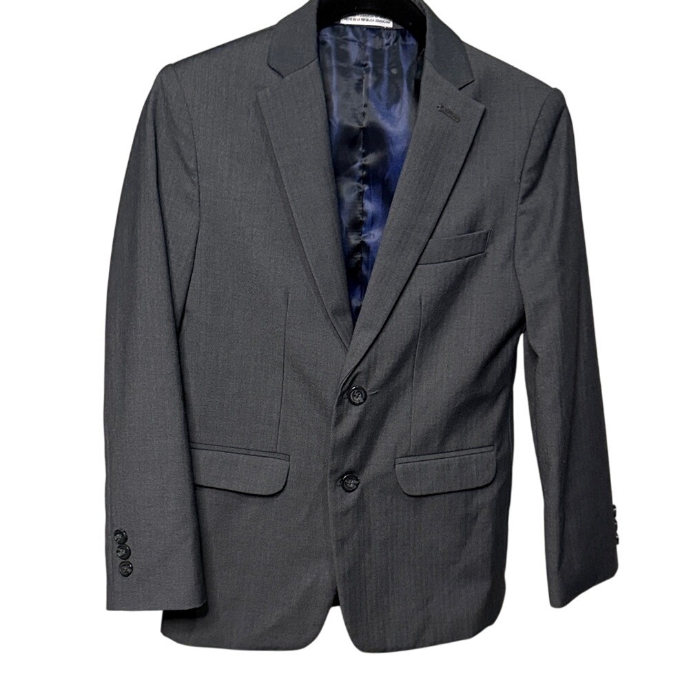 IZOD‎ Charcoal Gray Blazer Jacket Boys Size 12 Reg Two Button